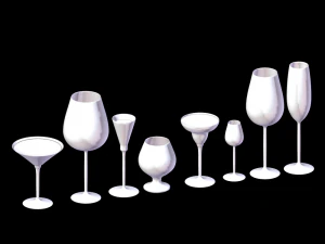 lot of different types of glasses 3D Model