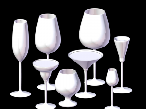 lot of different types of glasses Modello 3D