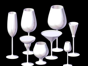 lot of different types of glasses 3D Model