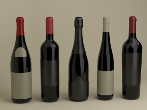 french wine bottles 3Dモデル