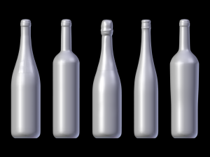 french wine bottles 3D-Modell
