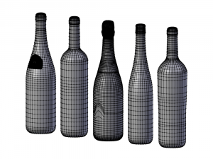french wine bottles 3D-Modell