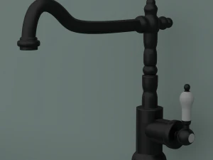 pia de m&aacute;rmore com torneira misturadora e canos Modelo 3D