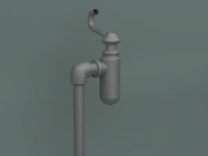 pia de m&aacute;rmore com torneira misturadora e canos Modelo 3D