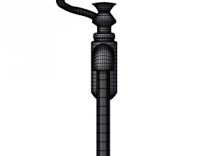 pia de m&aacute;rmore com torneira misturadora e canos Modelo 3D