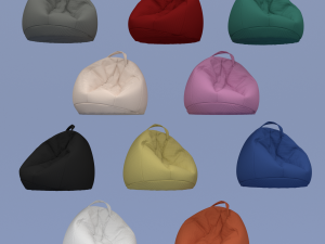 lot of ten colored beanbags 3D 모델