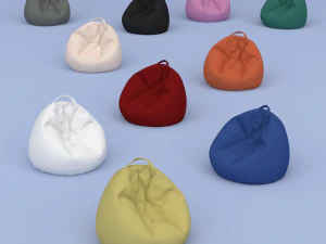 lot of ten colored beanbags 3D Model