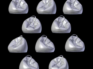 lot of ten colored beanbags 3D Model