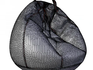 lot of ten colored flock beanbags 3D Model
