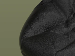 lot of ten colored leather beanbags 3D Model