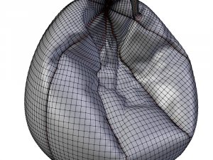 lot of ten colored leather beanbags 3D Model