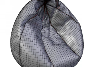 lot of ten colored leather beanbags 3D Model