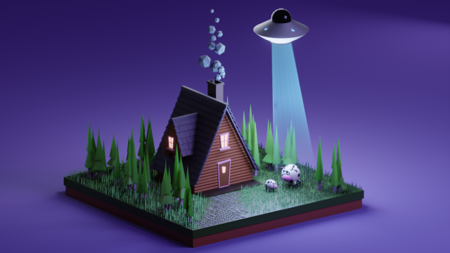 ufo scene 3D Model .c4d .max .obj .3ds .fbx .stl .blend 