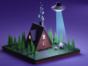 ufo scene 3D 모델