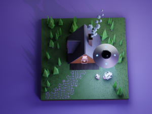 ufo scene 3D Model