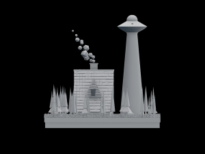 ufo scene 3D Model