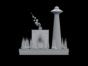 ufo scene 3D Model
