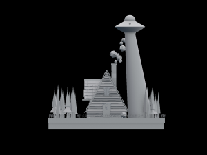 ufo scene 3D Model