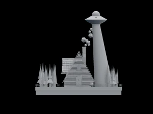 ufo scene 3D Model