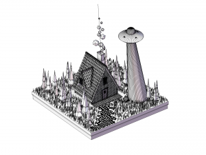 ufo scene 3D Model