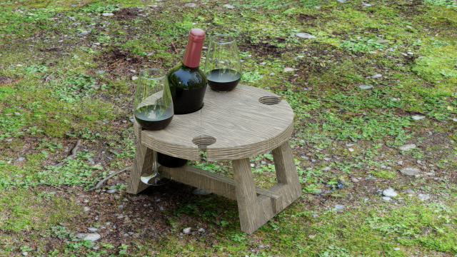 wooden wine table Modèle 3D .c4d .max .obj .3ds .fbx .stl .blend 