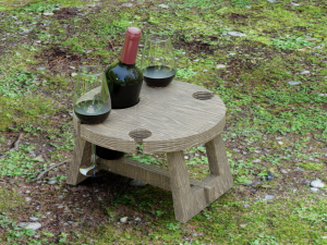 wooden wine table 3D 모델