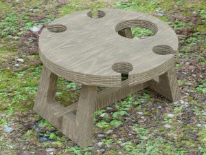 wooden wine table 3D Model