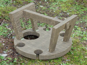 wooden wine table 3D Model