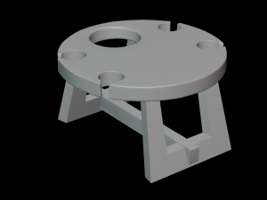 wooden wine table Modèle 3D