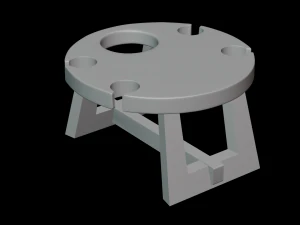 wooden wine table 3D Model