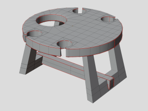 wooden wine table Modèle 3D
