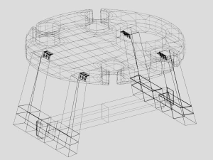 wooden wine table 3D Model