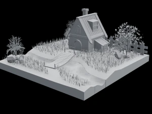 autumn house low poly 3D Model