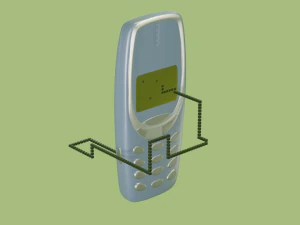 電話ゲームのヘビ 3Dモデル