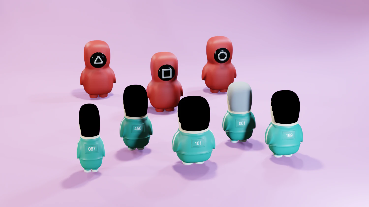 the squid game characters 3D Model .c4d .max .obj .3ds .fbx .stl .blend 