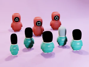 विद्रूप खेल के पात्र 3D मॉडल