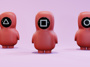 the squid game characters 3D-Modell