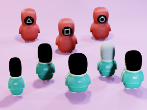 the squid game characters 3D-Modell
