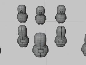 the squid game characters 3D-Modell