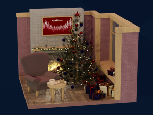 new year scene 3D Model