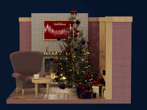 new year scene 3D Model