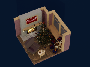 new year scene 3D Model