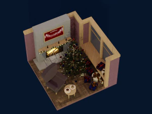 new year scene 3D Model