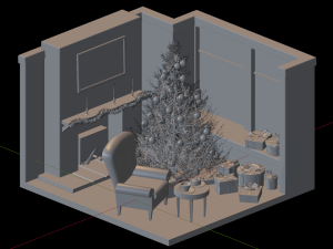 new year scene 3D Model