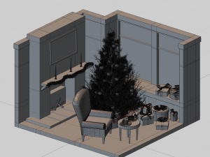 new year scene 3D Model