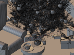 new year scene 3D Model