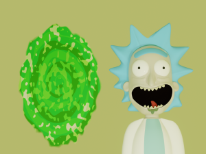 rick sanchez and portal Modelo 3D