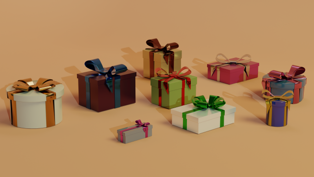 gifts 3Dモデル .c4d .max .obj .3ds .fbx .stl .blend 