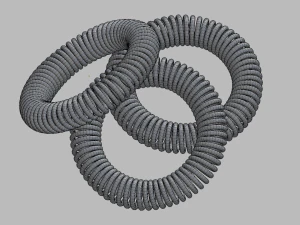 elastic band spring scrunchy 3D Model