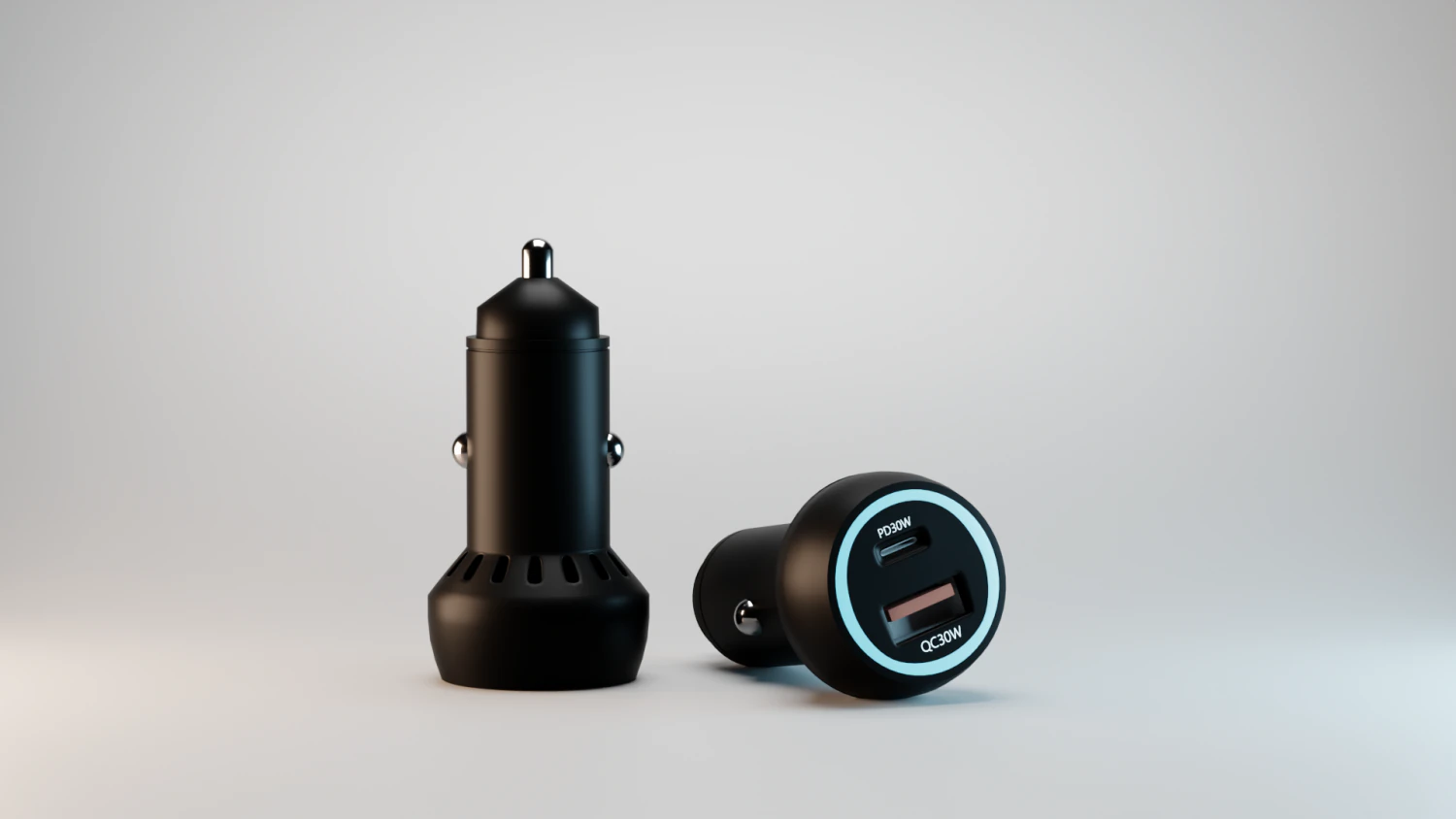 USB Car Charger 3D Model .c4d .max .obj .3ds .fbx .stl .blend 